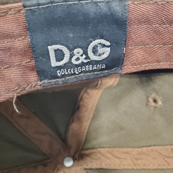 Vtg Dolce & Gabbana Baseball Cap Men's Brown Y2K Distressed Logo Hat Biker D&G - Picture 5 of 11